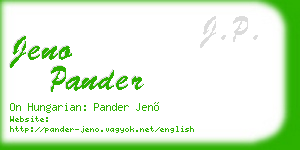 jeno pander business card